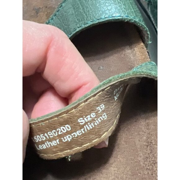 Dansko Womens Size 39 Leather Sandals Light Metallic Green - Picture 7 of 10